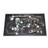 #10 Sterling jewelry and snuff box