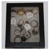 #17 Gold and sterling rings 