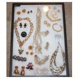 #60 Glass case of nice costume jewelry