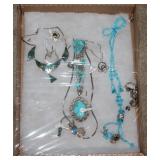 #73 Small lot of blue colored jewelry