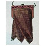 #37 Whiting Davis Sunrays in purple/white mesh purse