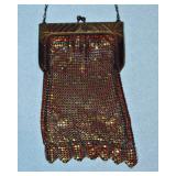 #46 Whiting Davis geo. pattern w/ gold frame purse