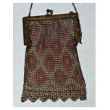 #45 Whiting Davis- Tapestry of diamonds mesh purse