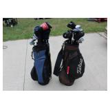 Golf bags with clubs incl. Titleist