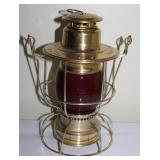 Lake Division lantern w/ red globe