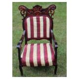 Antique chair w/ striped uphosltry