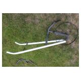 Antique single wheel plow