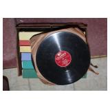 several boxes of old records