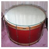 Ludwig bass drum table with glass top