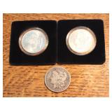 (3) 1884 Morgan silver dollar coin (2)O