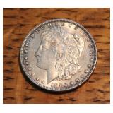 1886 Morgan silver dollar coin