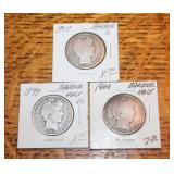 1899, 1900, 1907 Barber Silver Halves