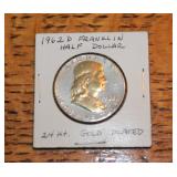 1962 24 kt. Gold Plated Franklin Half