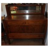 Antique Buffet Cabinet w/ Mirror