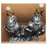 Pair of knight lamps