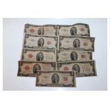 (9) 2 Silver Certificate bills