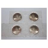 (4) First Man on the moon silver 