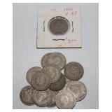 14 Barber silver nickels