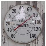 Pioneer advertising thermometer