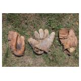 Vintage baseball mitts
