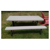Plastic folding picnic table