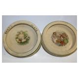 #825 (2) Roseville Nursery Plates 