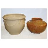 #829 Roseville Volpato 6” Vase and Roseville Roseville Tourmaline 4.5H Vase