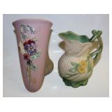 #852 Weller Flora Wall Pocket (No Mark) and Weller Roba 6" Lewer (Nick) 