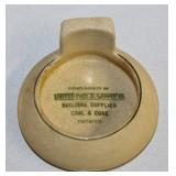 #856 Roseville Creamware Ashtray Detroit. Small Chip.
