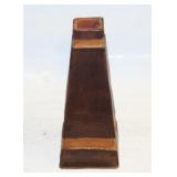 #876 Geometric Brown Vase w/ Experimental Info on Bottom