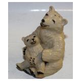 #891  Ceramic Art Studio Bear. 2 Pieces.