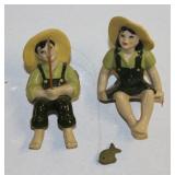#892 Ceramic Art Shelf Sitters. 2 Pieces.