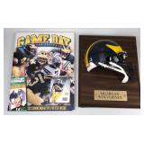 #572 Tom Brady signed Game Day program w/ rookie card & helmet plaque #572 Tom Brady signed Game Day program w/ rookie card & helmet plaque