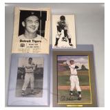 #573 Signed Tigers lot etc. incl. Kaline Turkey Red, Wertz McCarthy Postcard, Gehringer signed & 