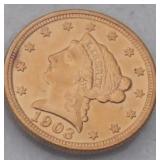 1903 2 ½ dollar Liberty Gold coin