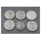 (6) Morgan Silver dollars