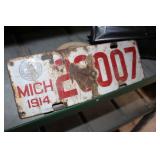 1914 Mich. License Plate