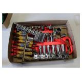 Allan sockets, crows foot wrenches, etc.