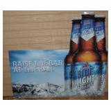 Blue Light bottle sign