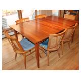 Cherry dining room set W/ 6 cane back chairs