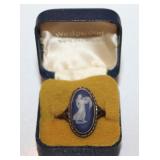 sterling Wedgwood ring w/ cameo in box