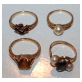 gold rings one with opal 