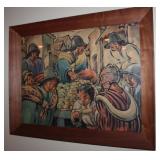 Samofen 45 water color painting of market place