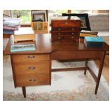 Walnut kneehole desk