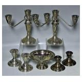 #125 Large Sterling lot incl. candles