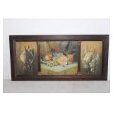 Still life w/ game catch and fruit