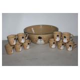 Snowman Punch bowl and cup set