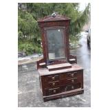 Walnut Dresser With Mirror