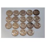 (17) 1964 Kennedy silver half dollars