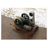 Unidentified Fan cooled, Hit & Miss engine complete w/ truck